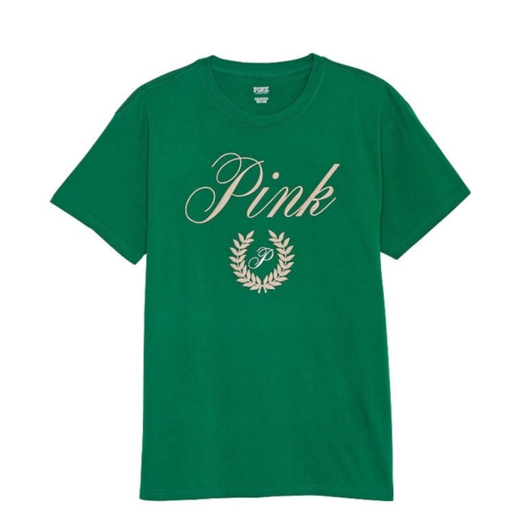 Pink Oversized Short-Sleeve Campus T-Shirt